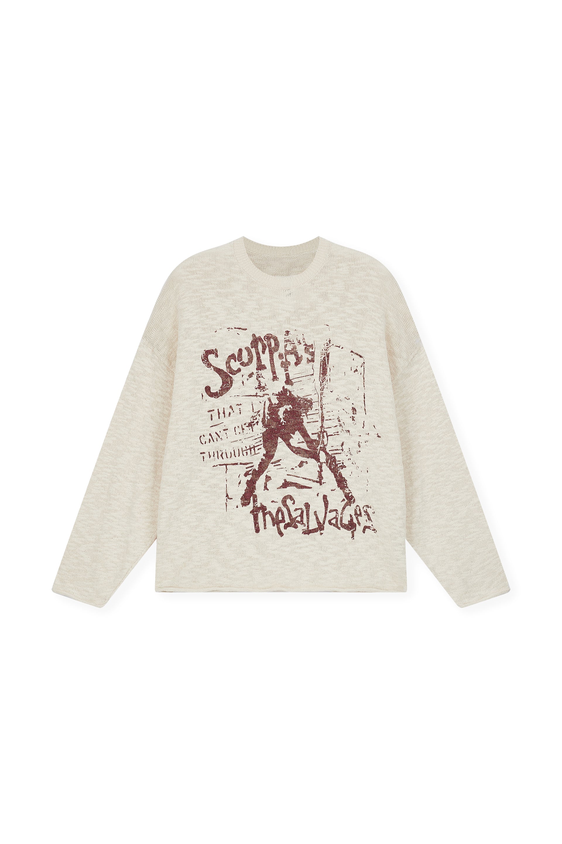 The Salvages Crop Cotton Print Hoodie