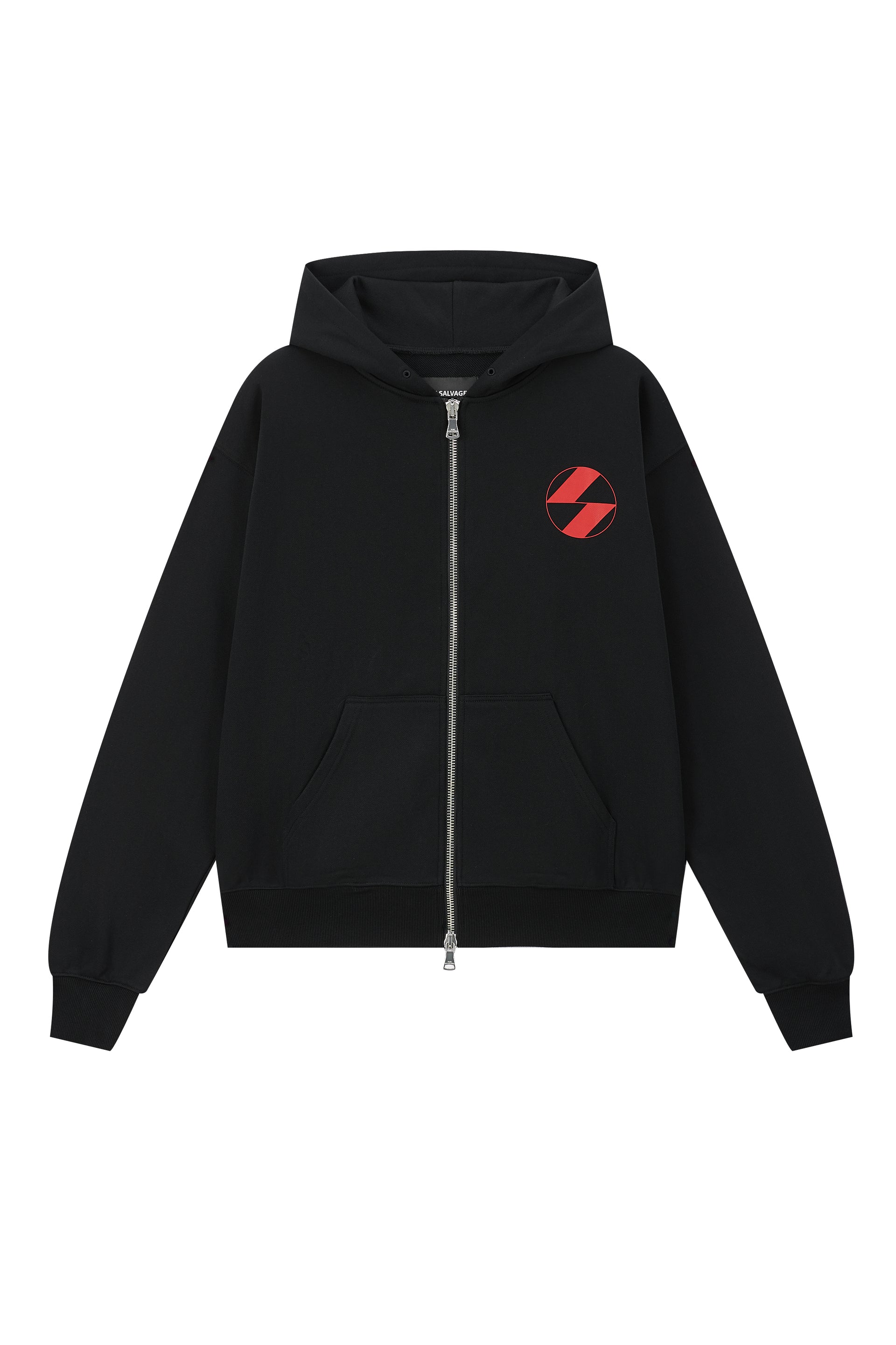 The Salvages Large Red Logo Zip Hoodie