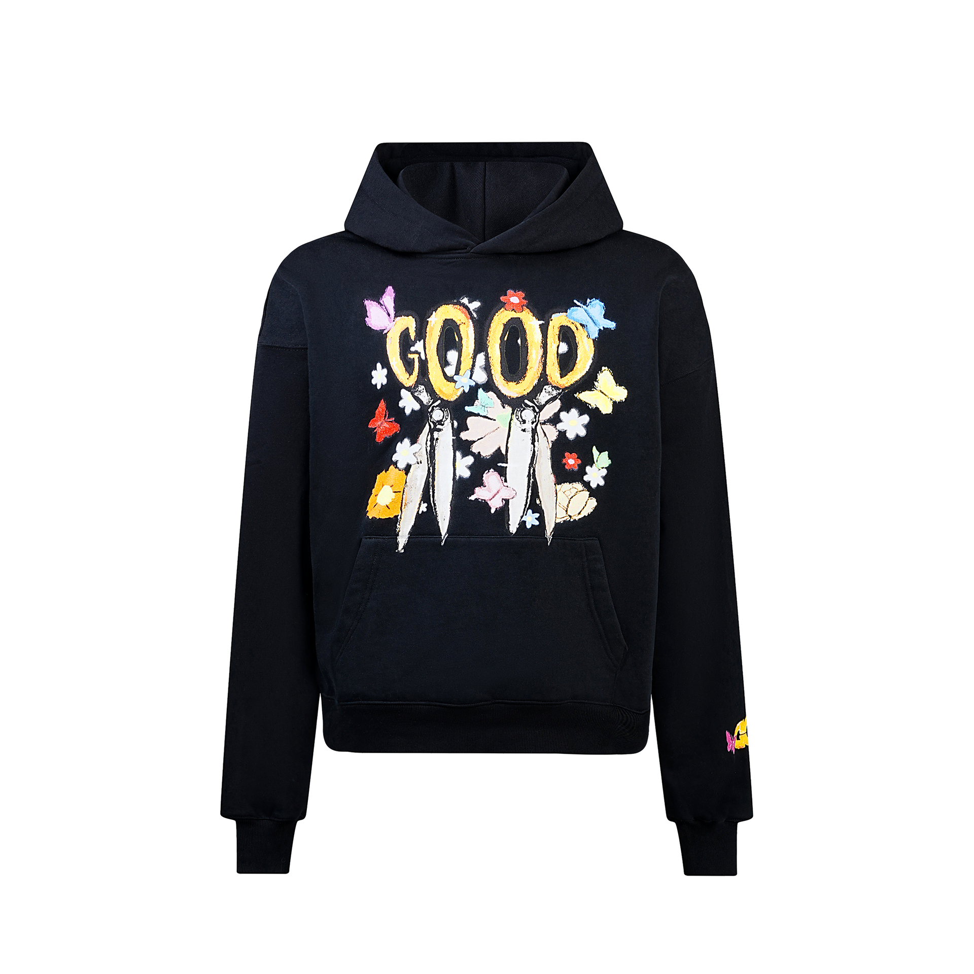 GOODBRAND 2024F/W Butterfly Flower Scissors Crayon Hooded Sweatshirt