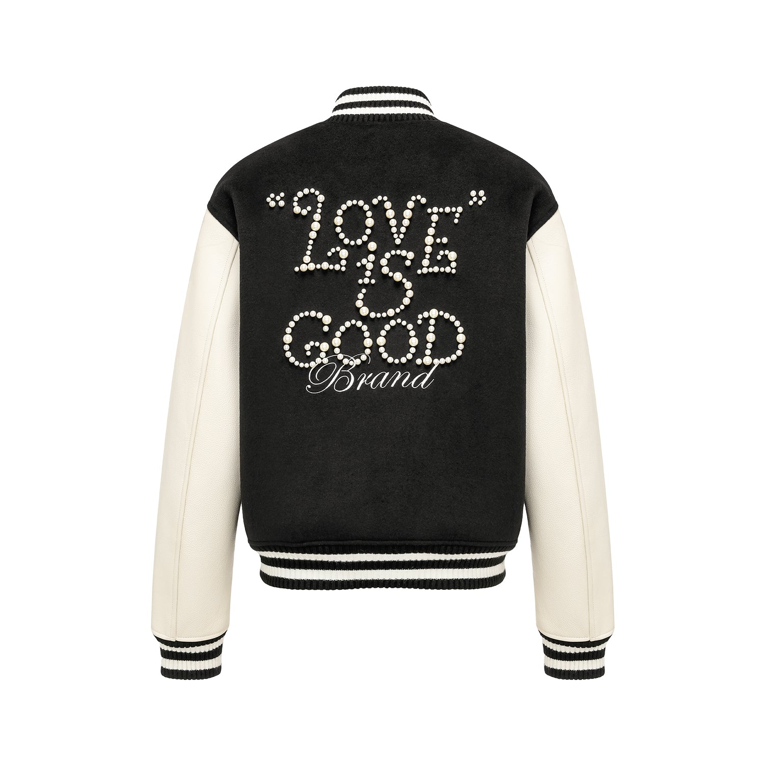 GOODBRAND 2024F/W LOVE IS GOOD Classic Slogan Color Block Baseball Jacket