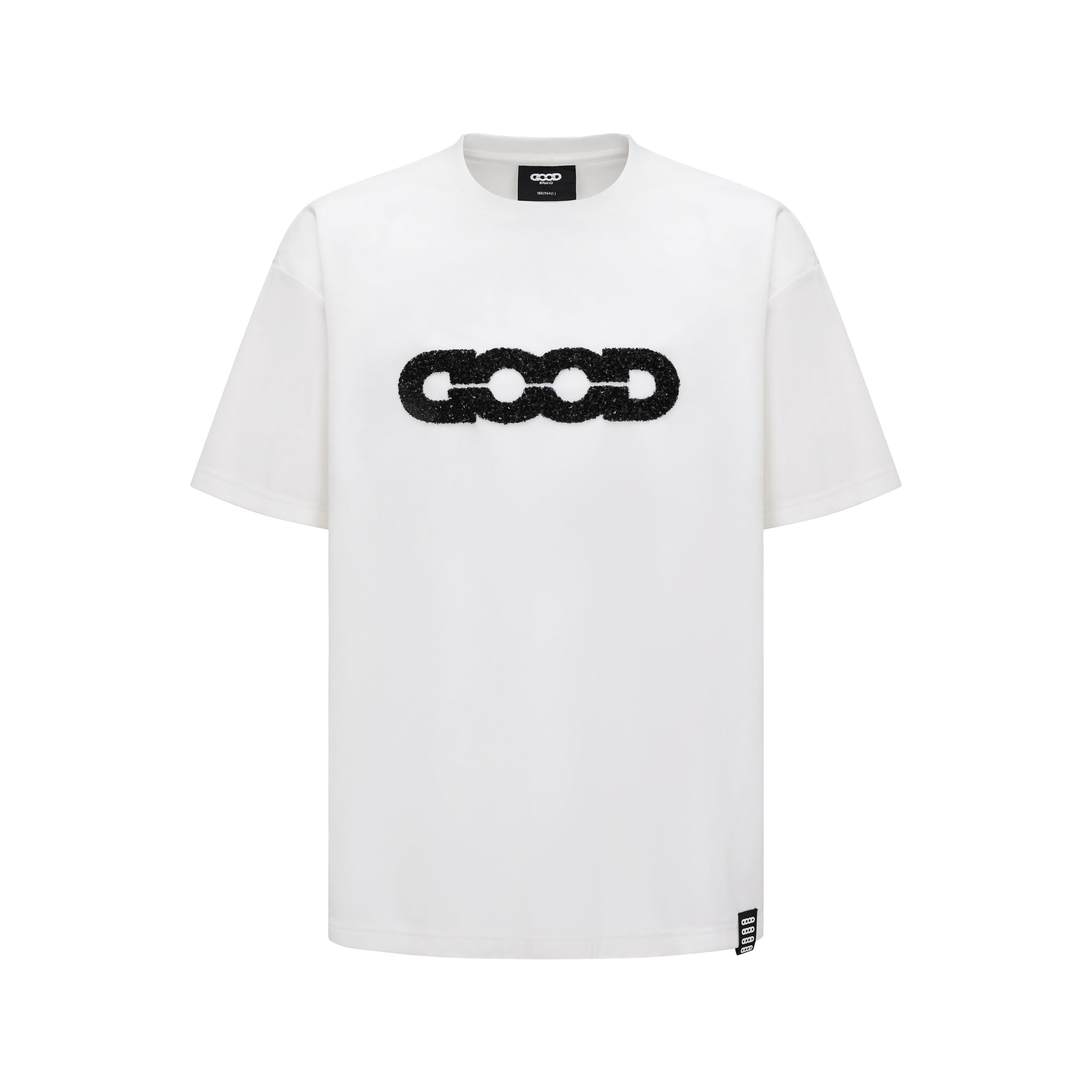 GOODBRAND GOOD Sequin Embroidered Velvet LOGO Tee