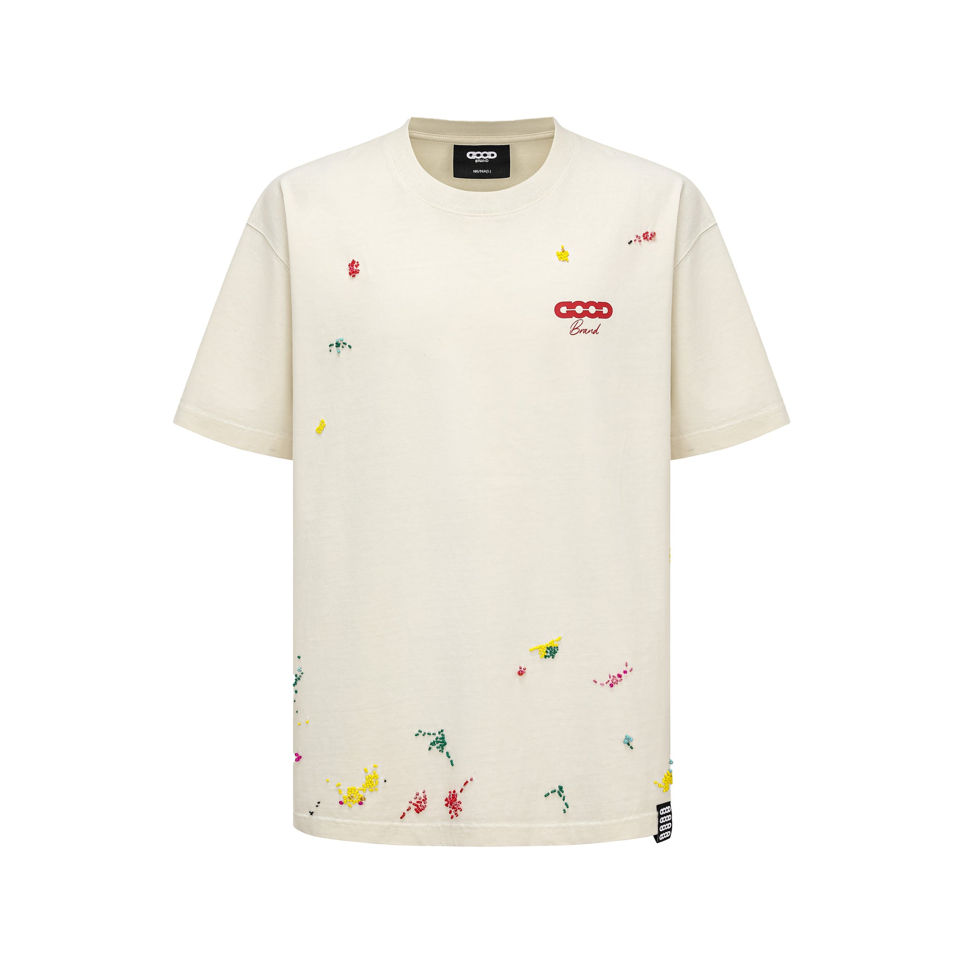 GOODBRAND Colorful Dopamine Tube Bead Embroidered Tee