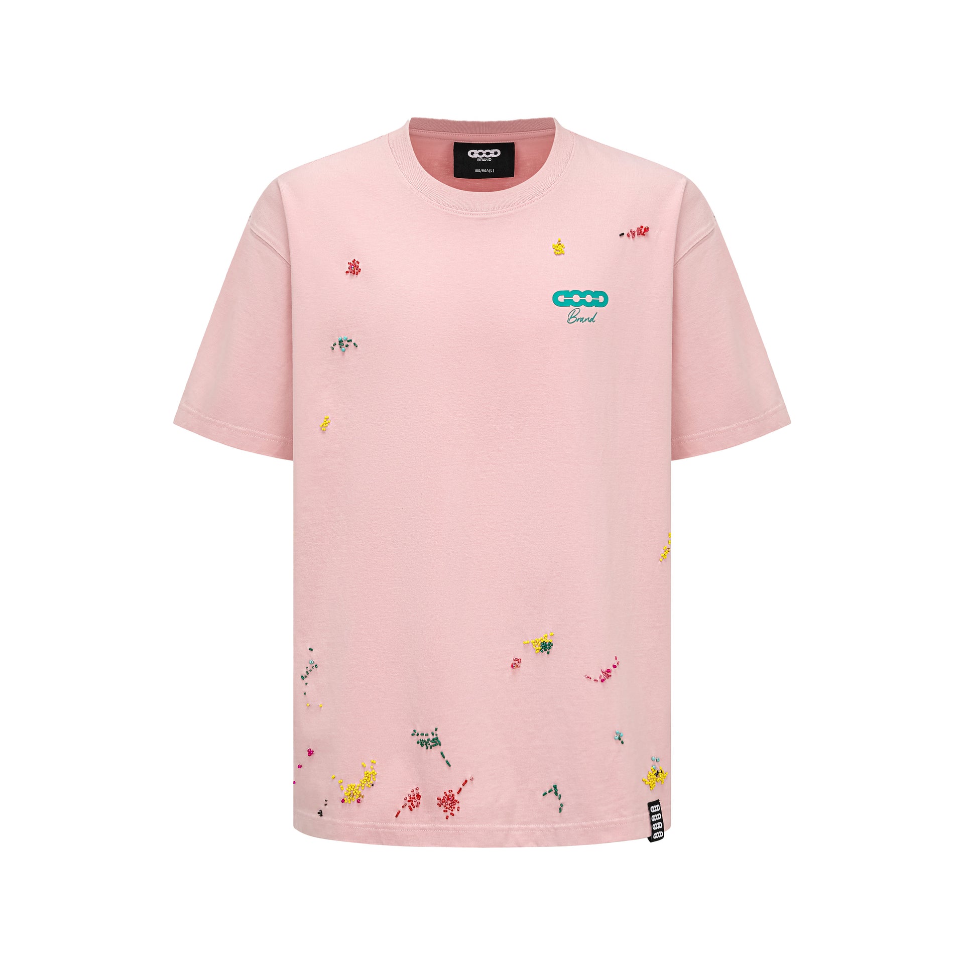 GOODBRAND Colorful Dopamine Tube Bead Embroidered Tee