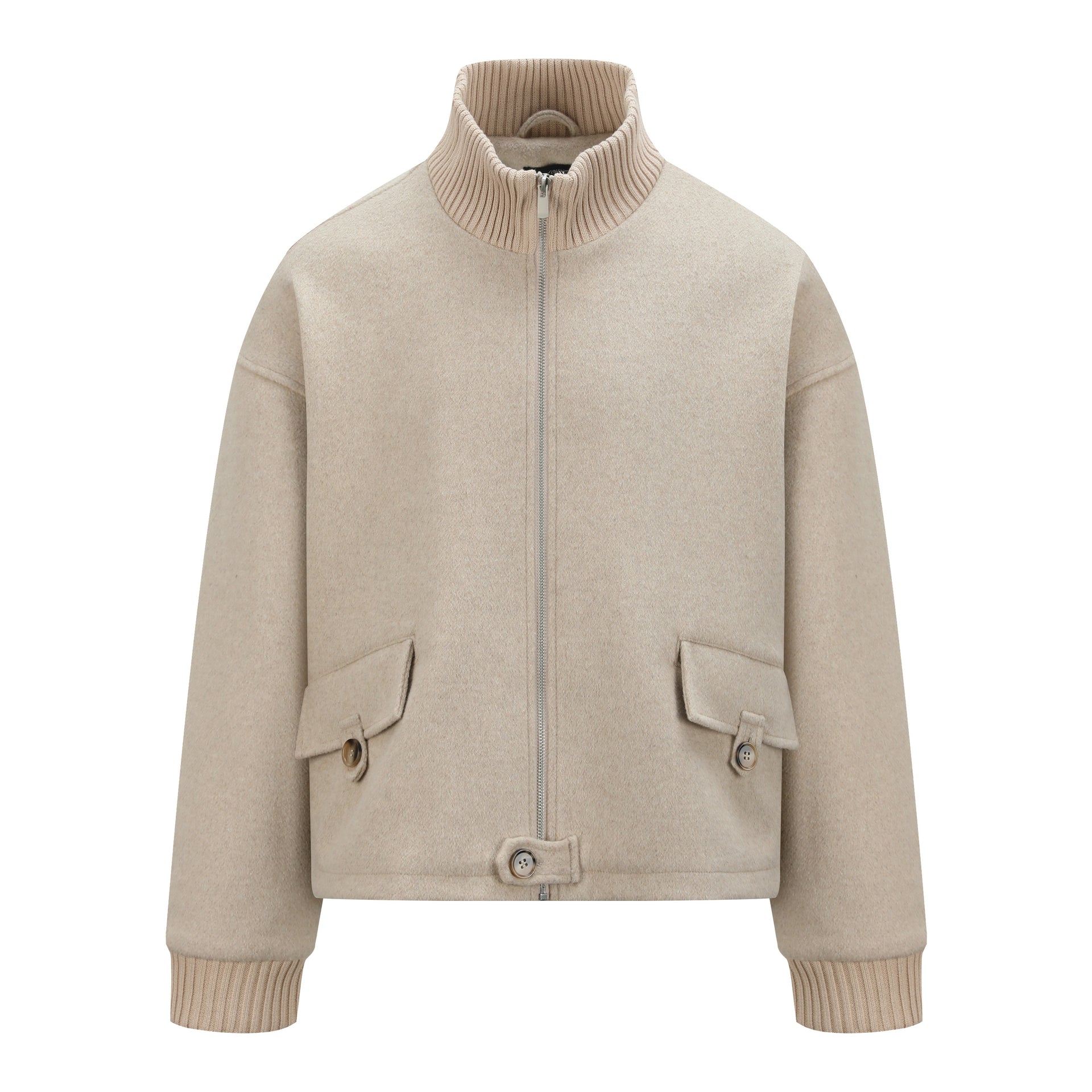 OaOO 'FAME' Series Wool Turtleneck Cardigan Jacket