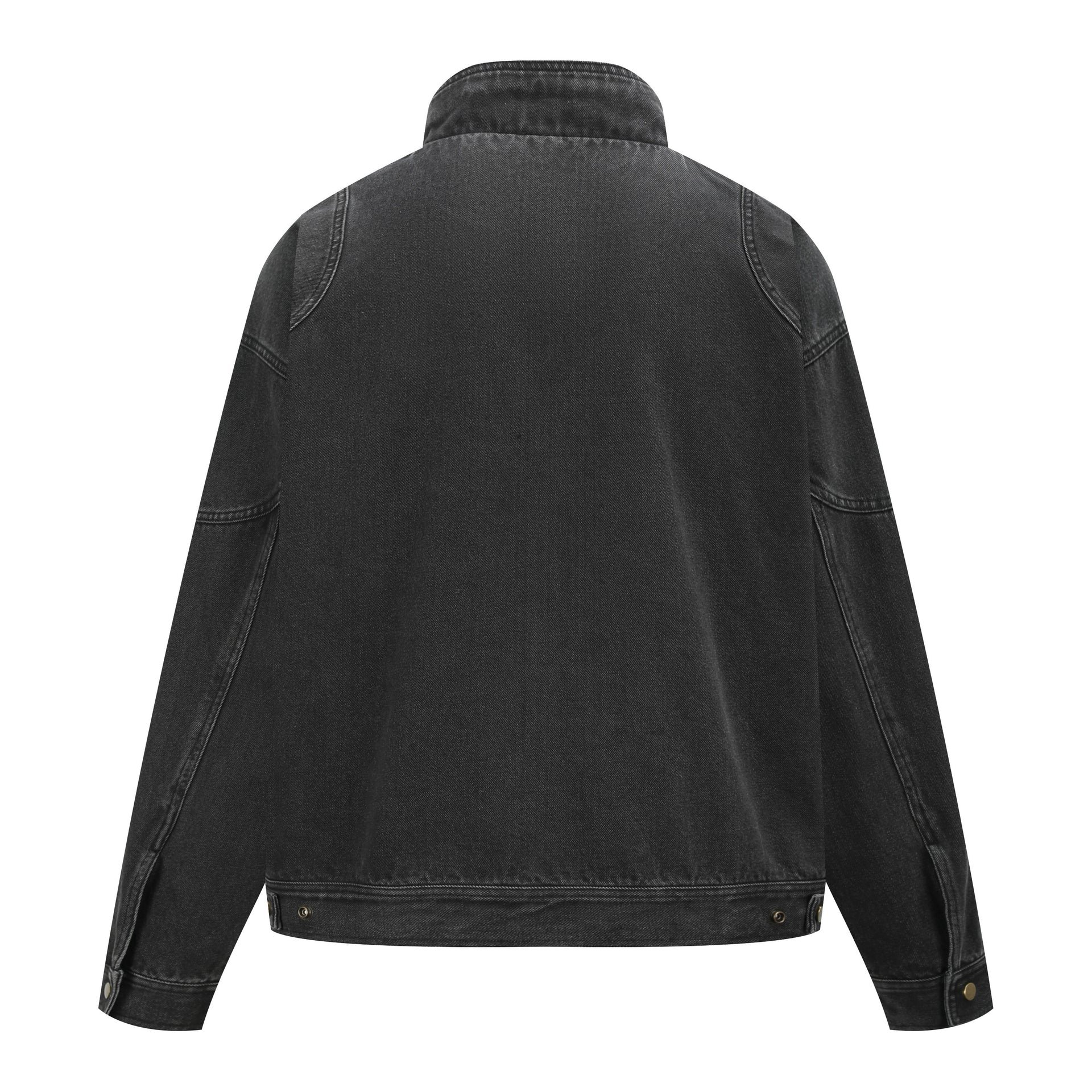 OaOO 'OVERLAPPING SHADOW' Deconstructed Denim Jacket with Stand Collar