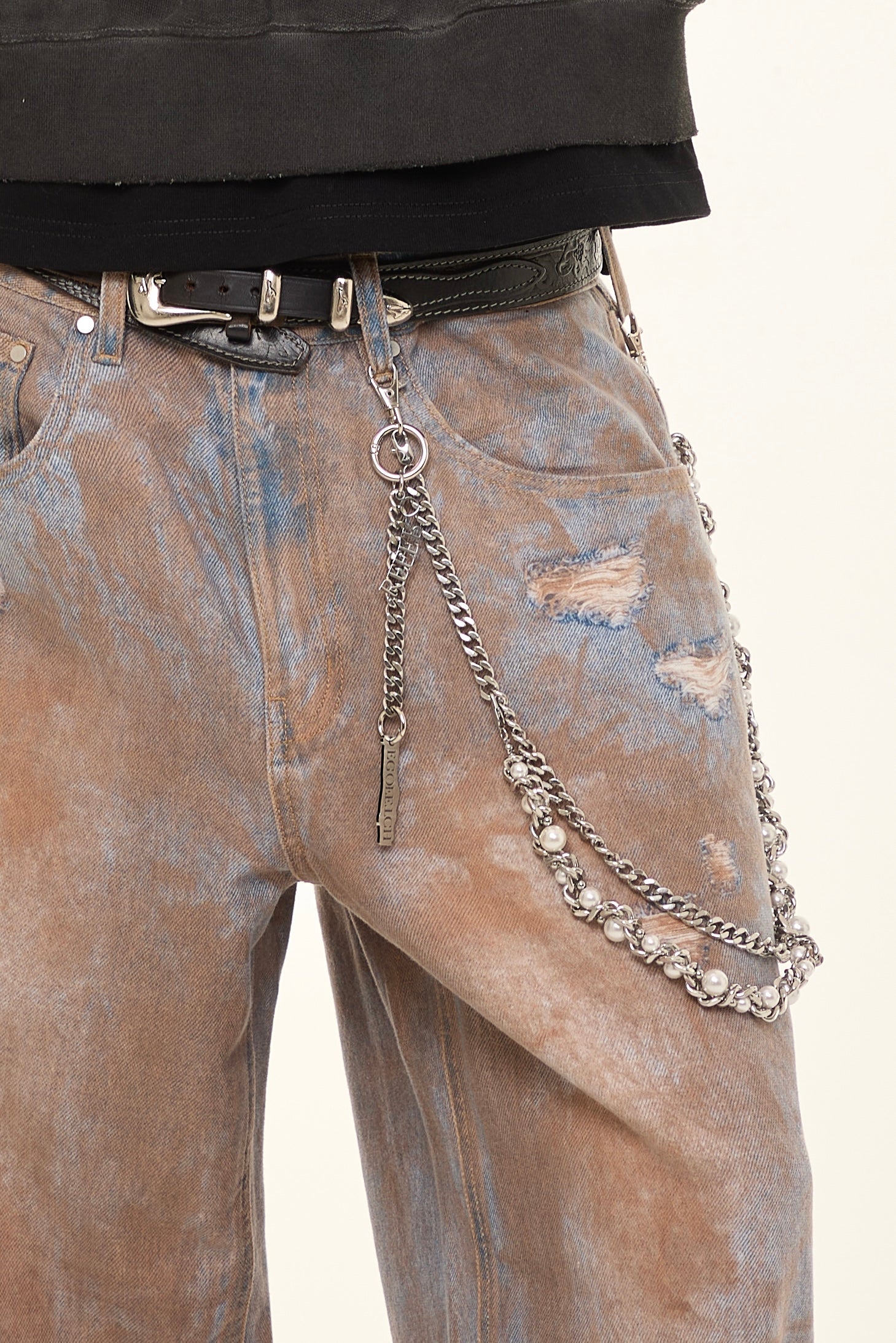 EGO FETCH X REEERO 3D Printed Ripped Jeans