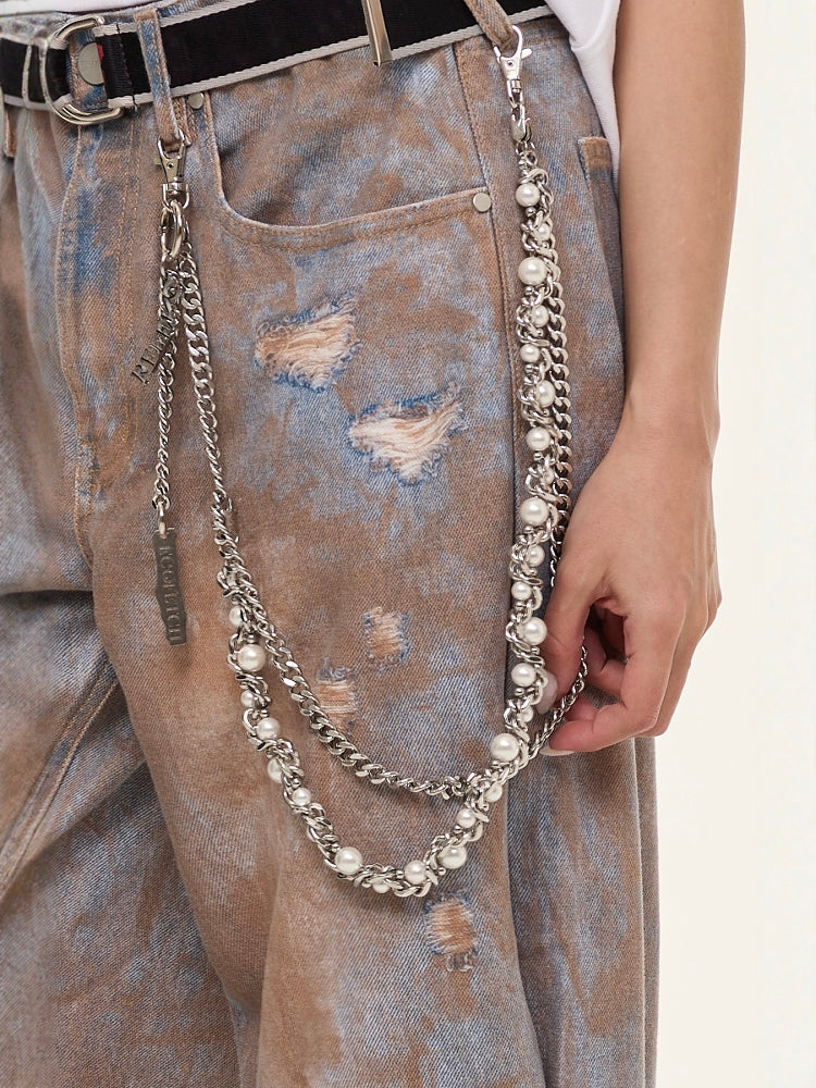 EGO FETCH X REEERO 3D Printed Ripped Jeans