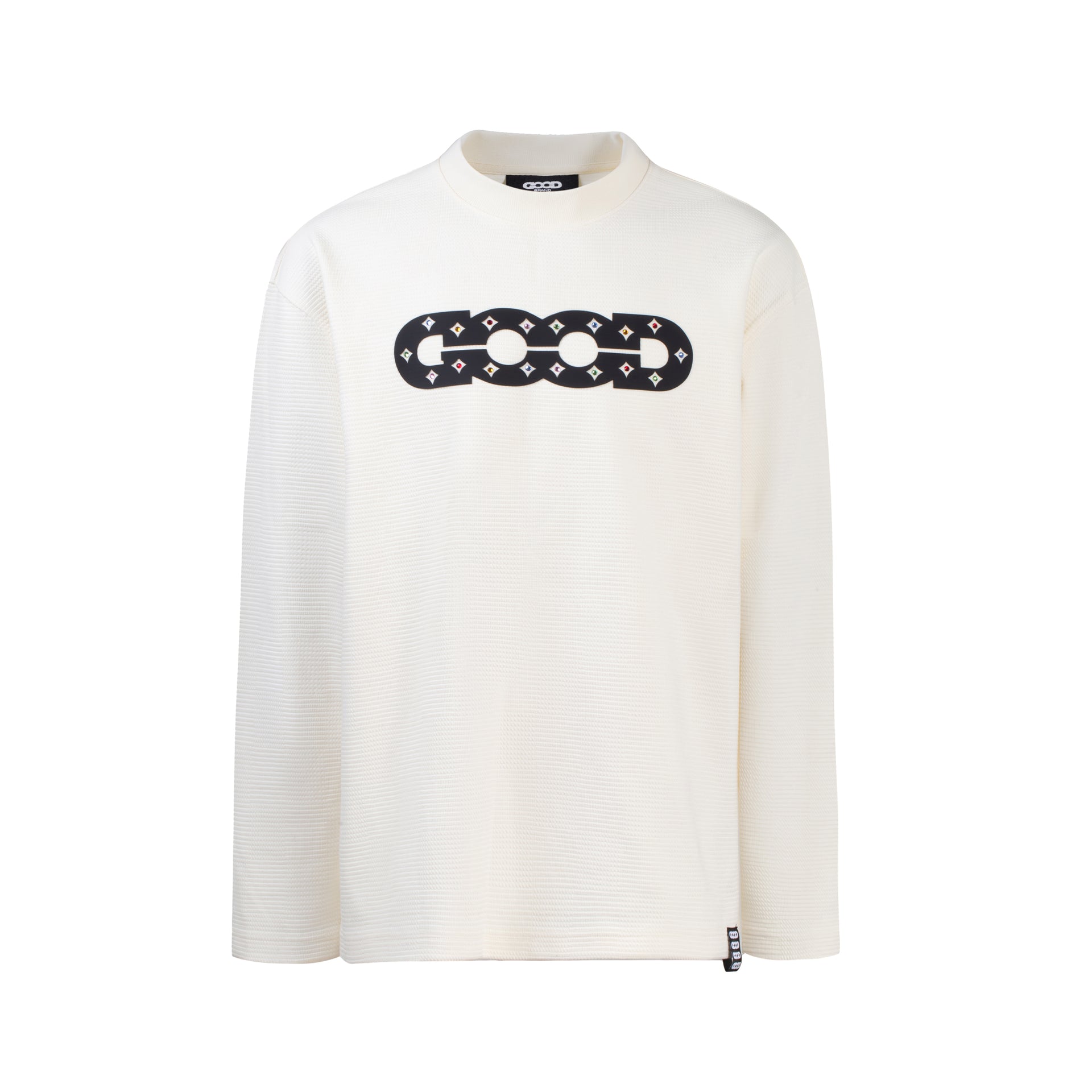 GOODBRAND 2024F/W Colorful Rhinestone Checkered Jacquard Long Sleeve