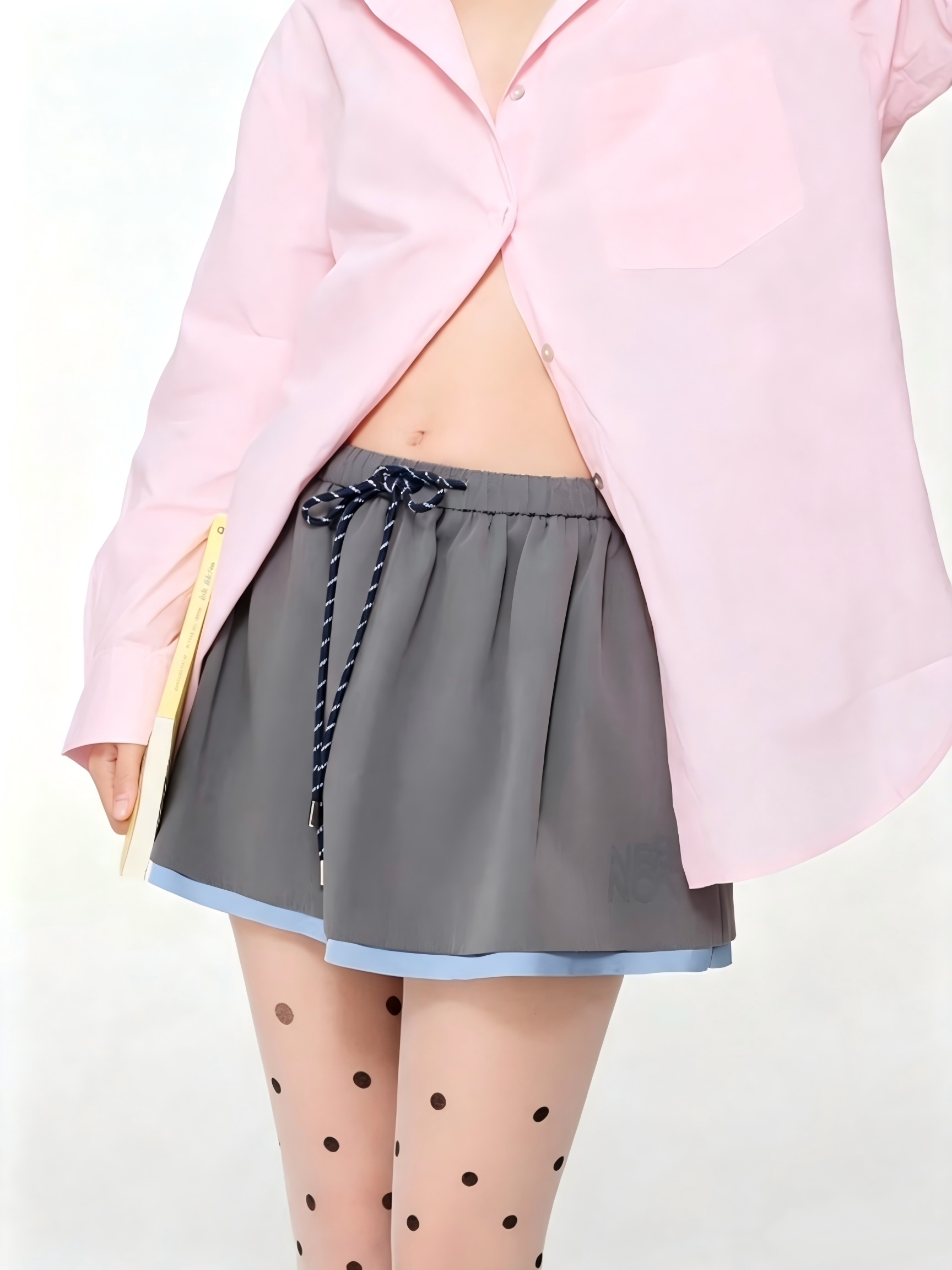 Not Boring Elastic Waist Casual Mini Skirt