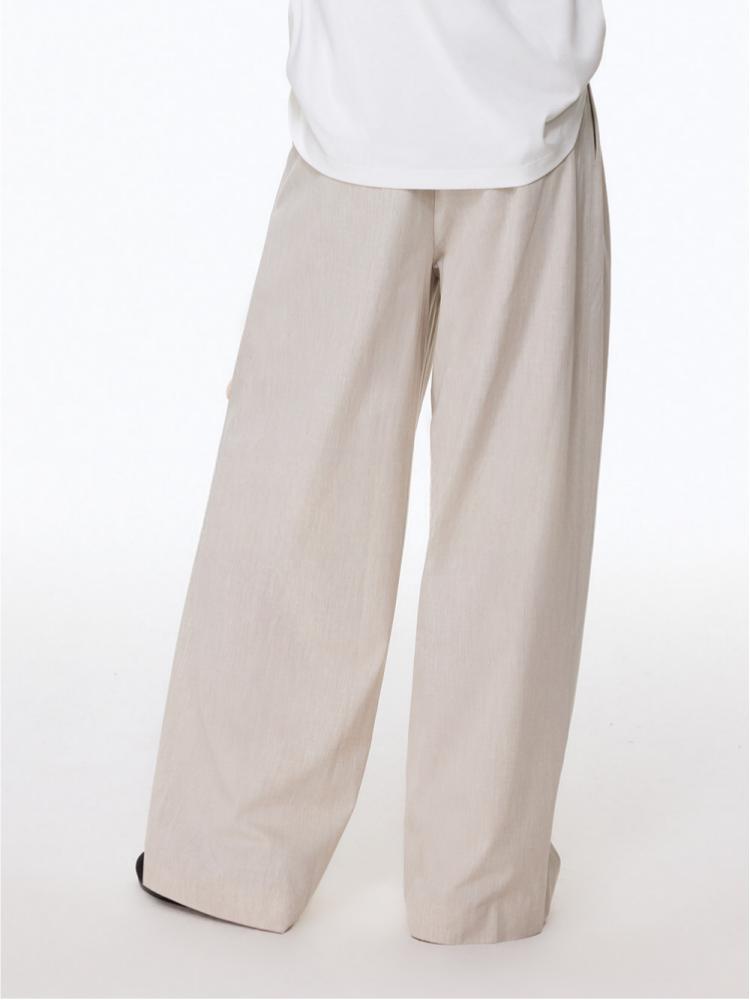 Not Boring Wrinkle‑Resistant Neutral Wide‑Leg Pants