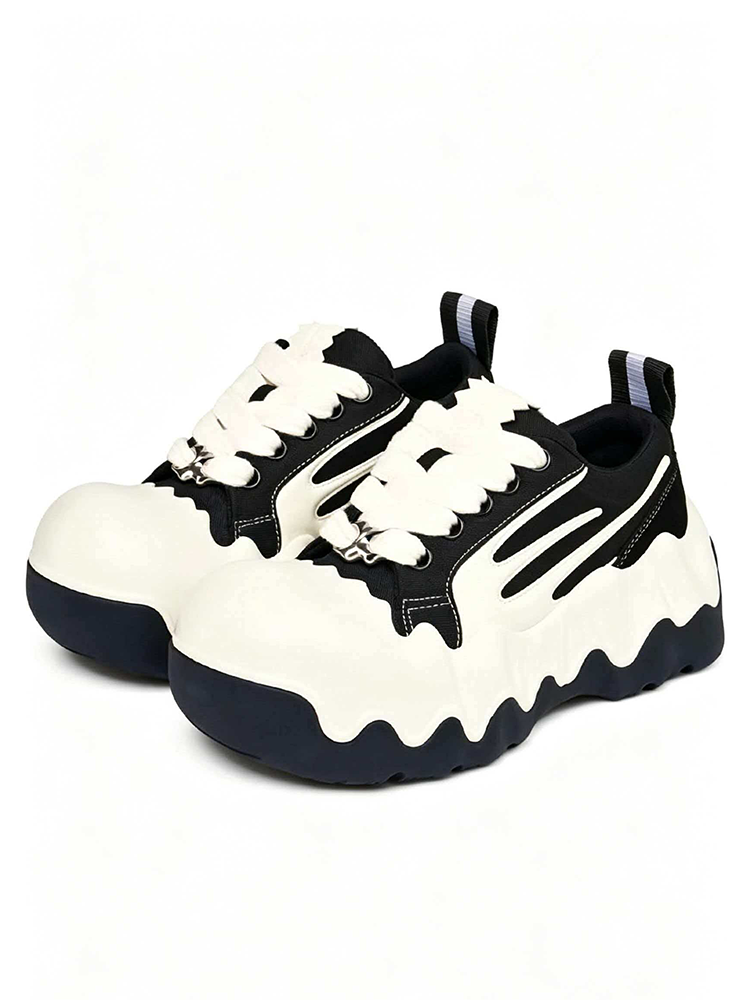 RHIME USA Jagged Edge Thick Sole Egg Head Casual Sneakers