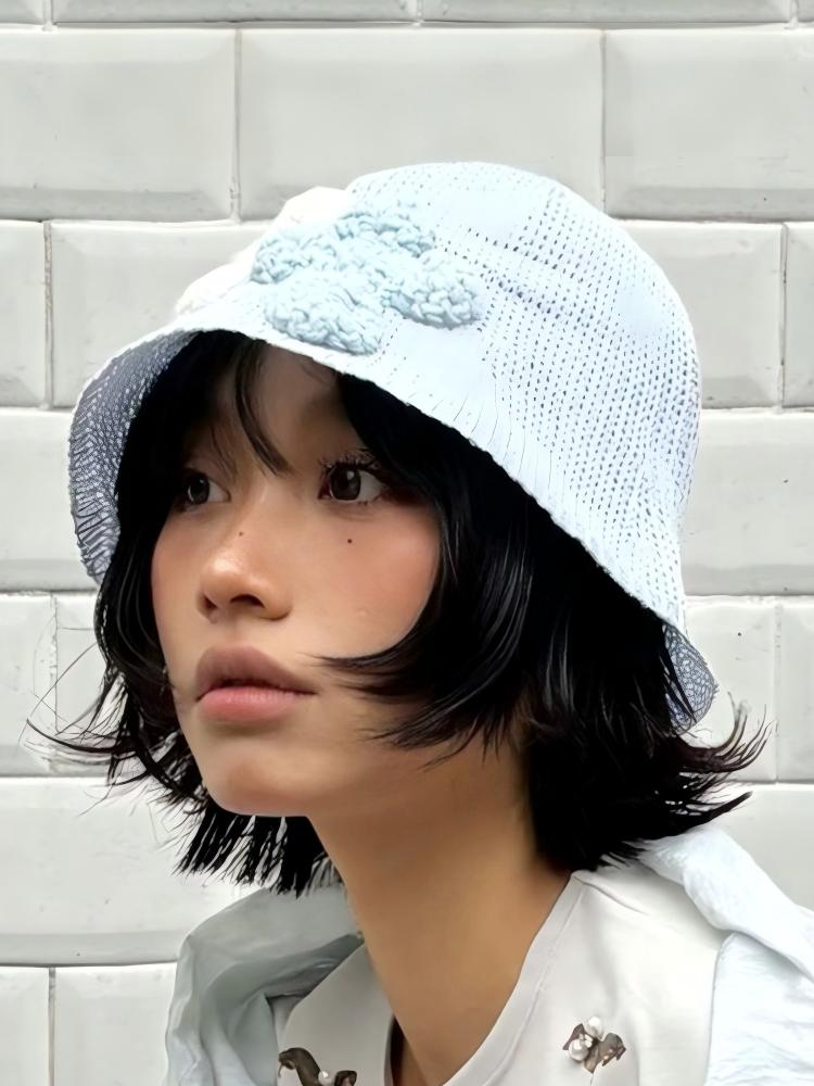 Not Boring Openwork Knit Bucket Hat