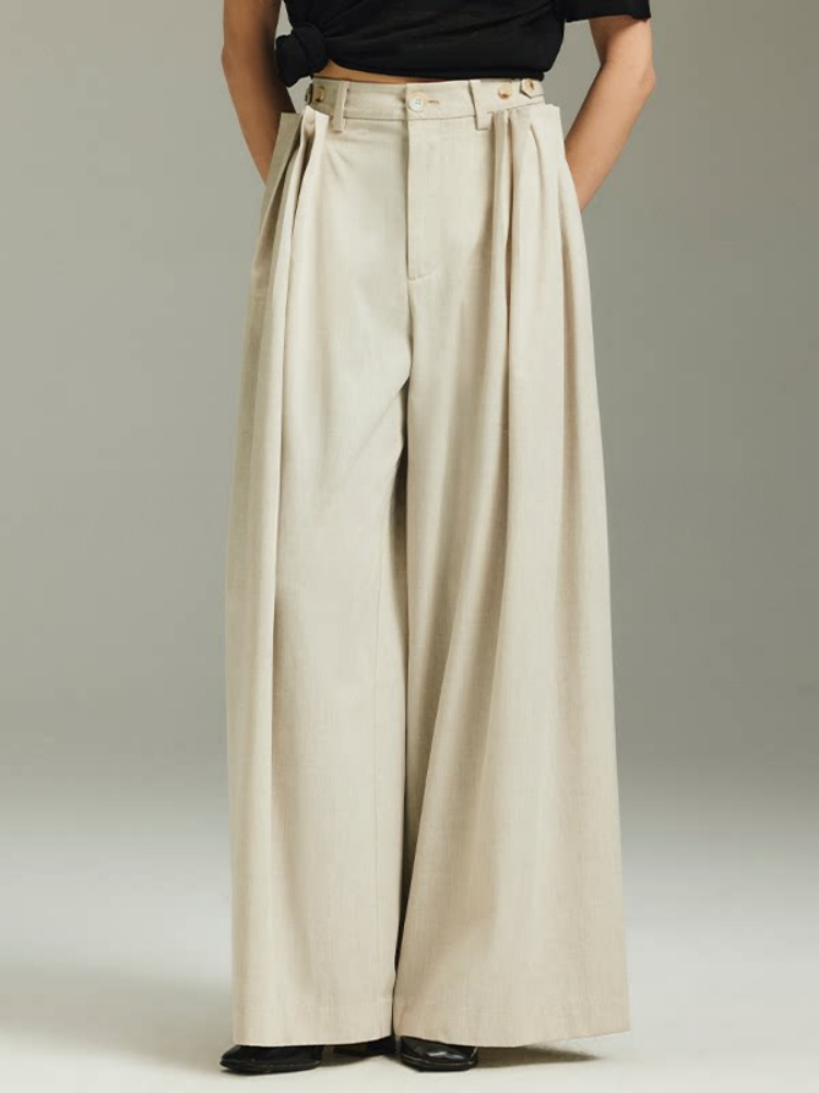 Not Boring Adjustable Loose Mid‑Rise Wide‑Leg Pants