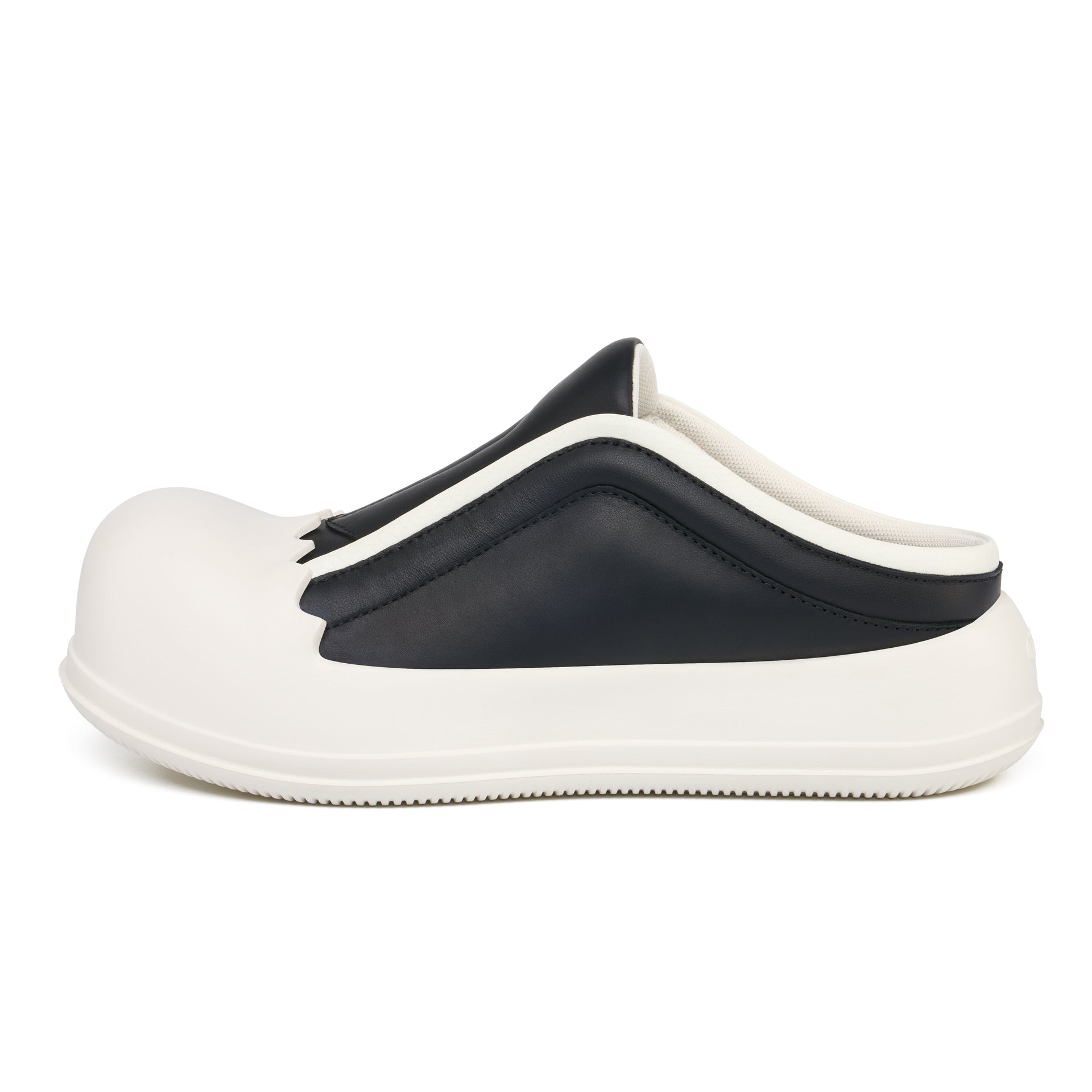 RHIME USA Jagged Trim Thick Sole Egg Head Backless Slip On Shoes