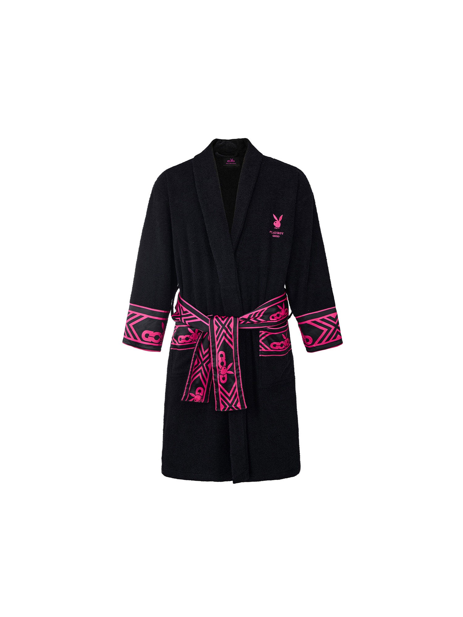 25FW PLAYBOY x GOODBRAND Geometric Trim Long Bathrobe