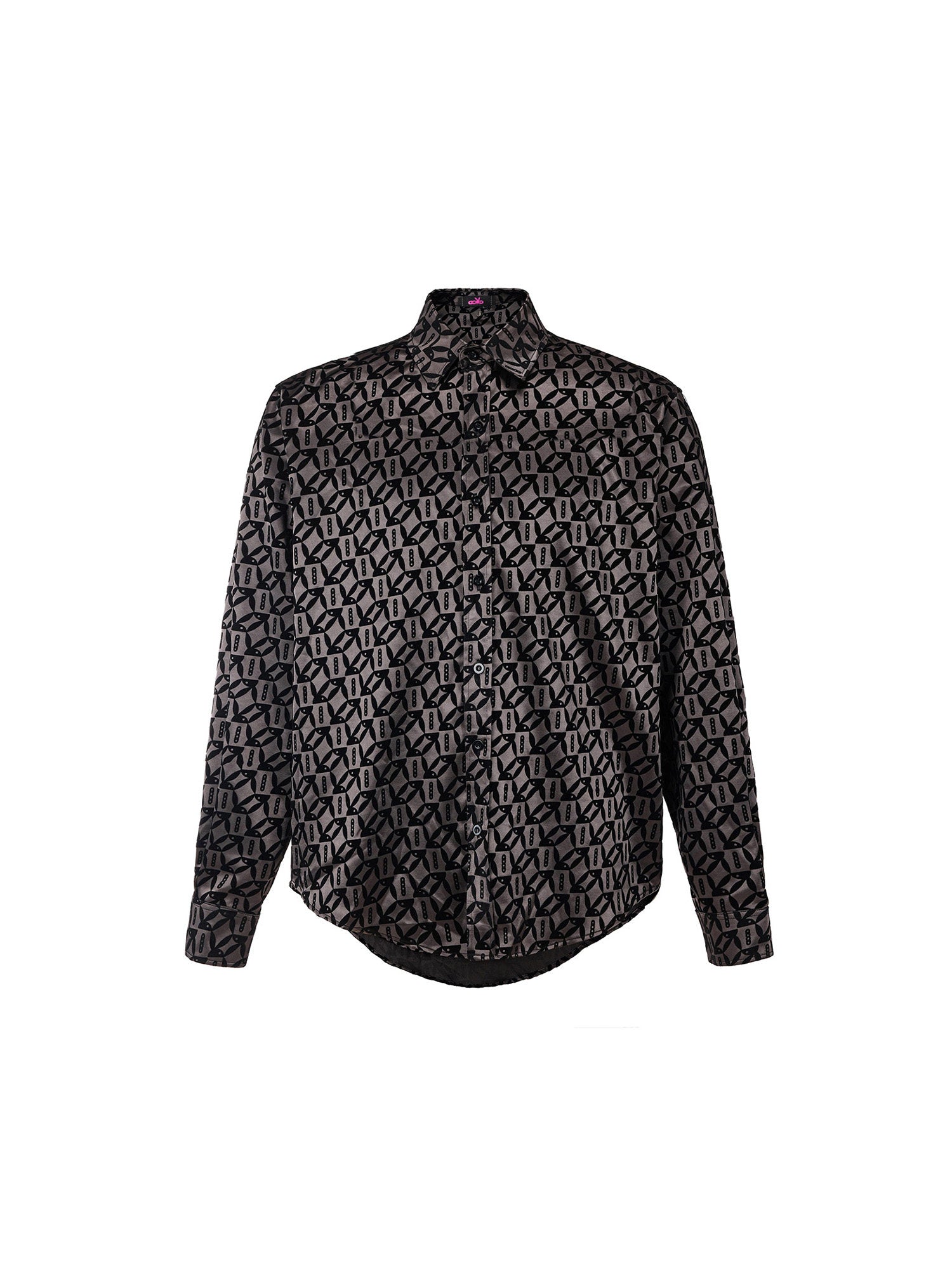 25FW Bunny Monogram Flocked Full Print Button Up Shirt