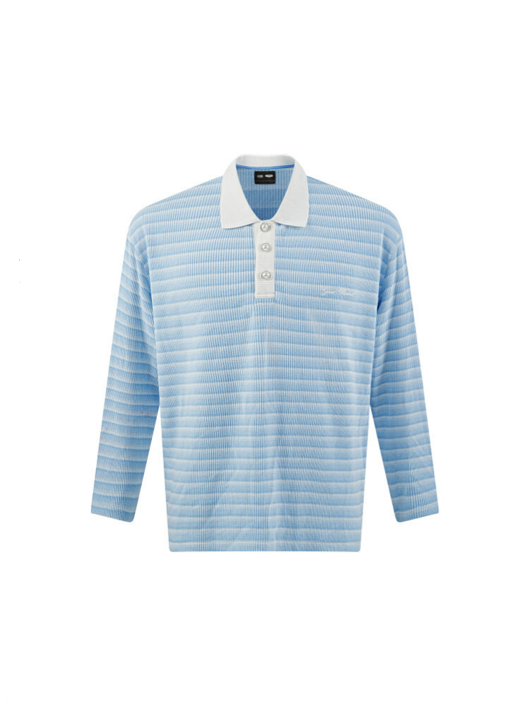 25FW Gradient Stripe Knit Long Sleeve Polo Shirt