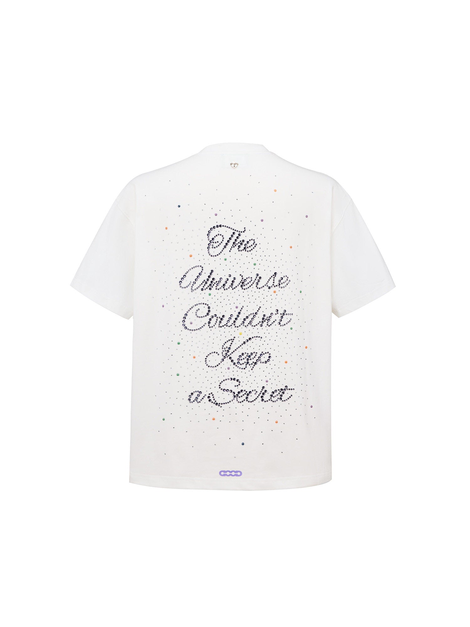 GOODBRAND26SS Galaxy Slogan Rhinestone T-shirt