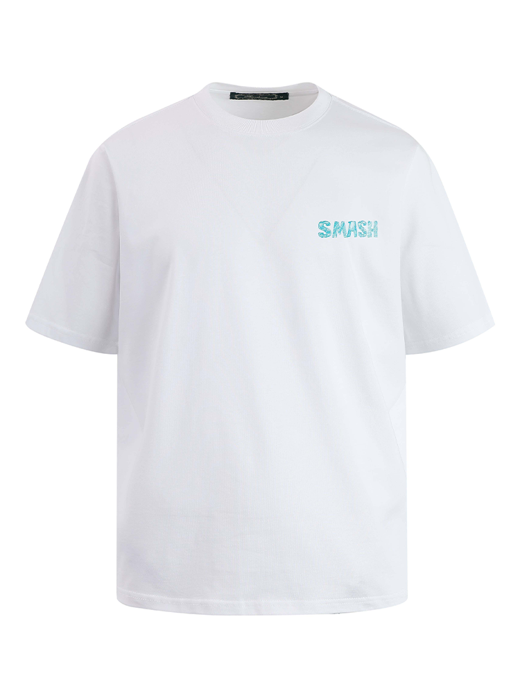 SMASHING Camel Sketch Print Oversized White T-Shirt Unisex