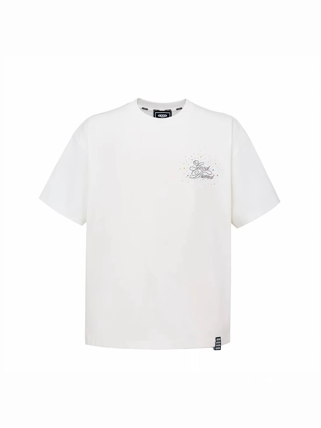 GOODBRAND26SS Galaxy Slogan Rhinestone T-shirt