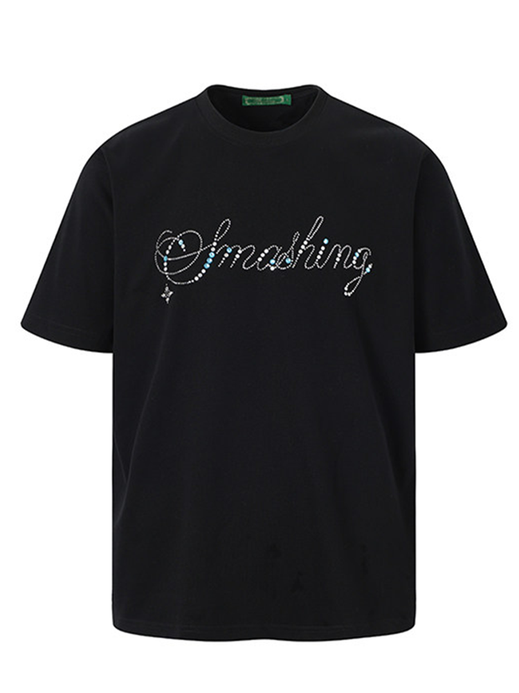 SMASHING Crystal Letter Crewneck Streetwear T-Shirt