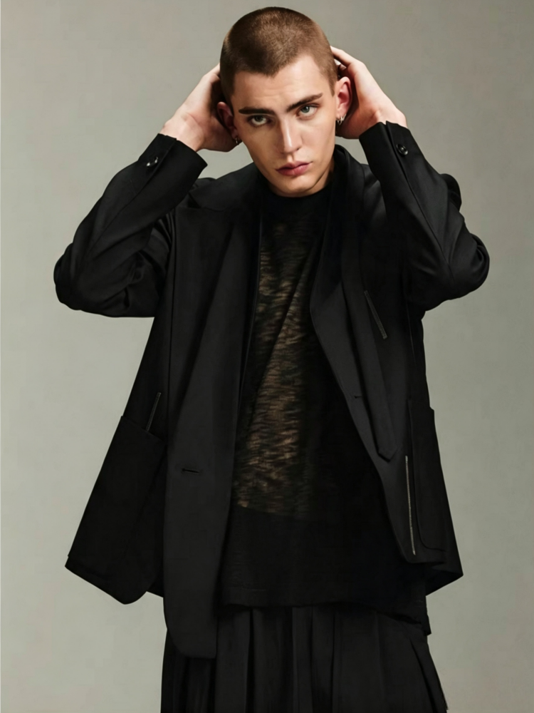 Not Boring Double‑collar Irregular Blazer Coat