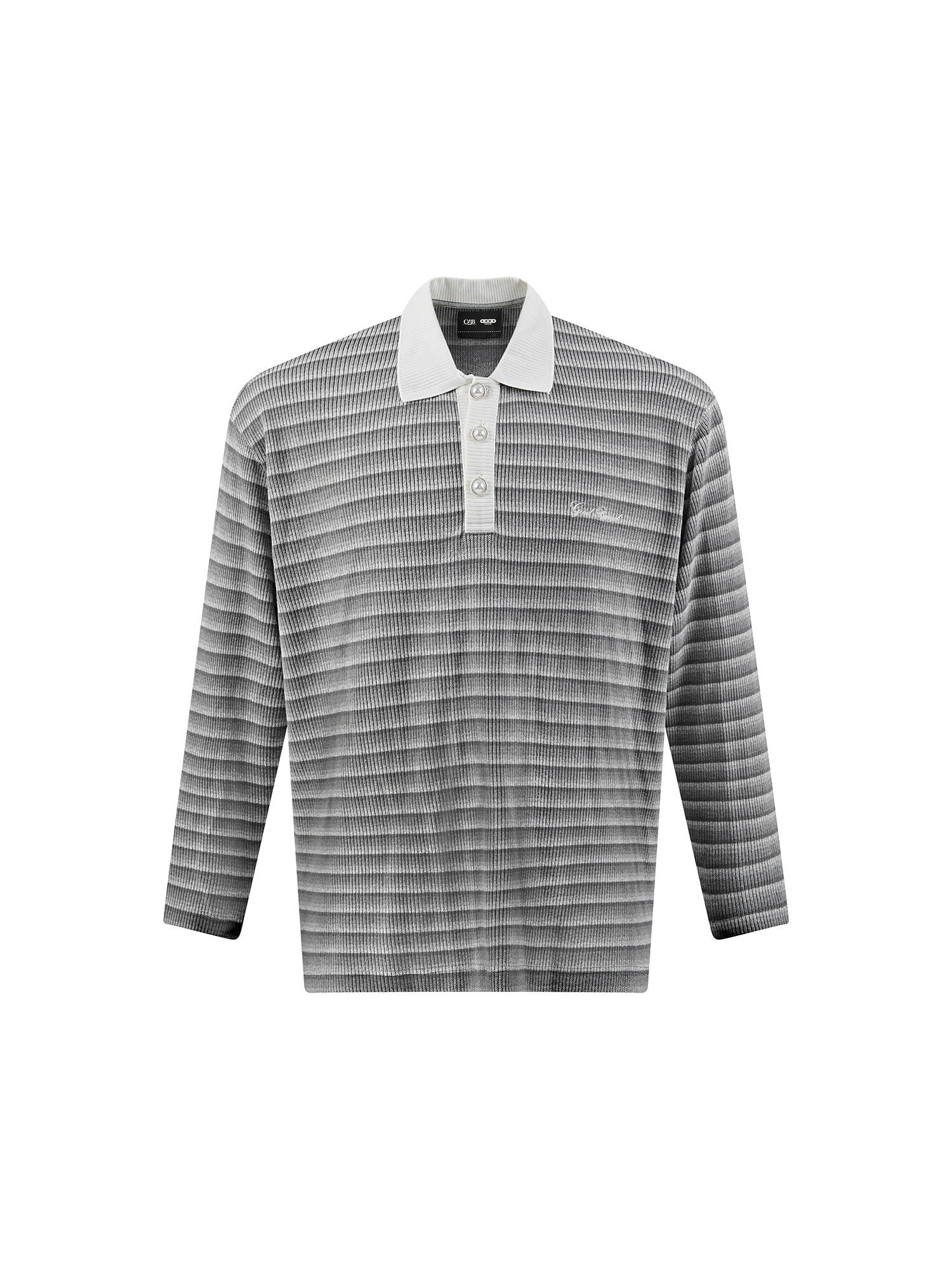 25FW Gradient Stripe Knit Long Sleeve Polo Shirt