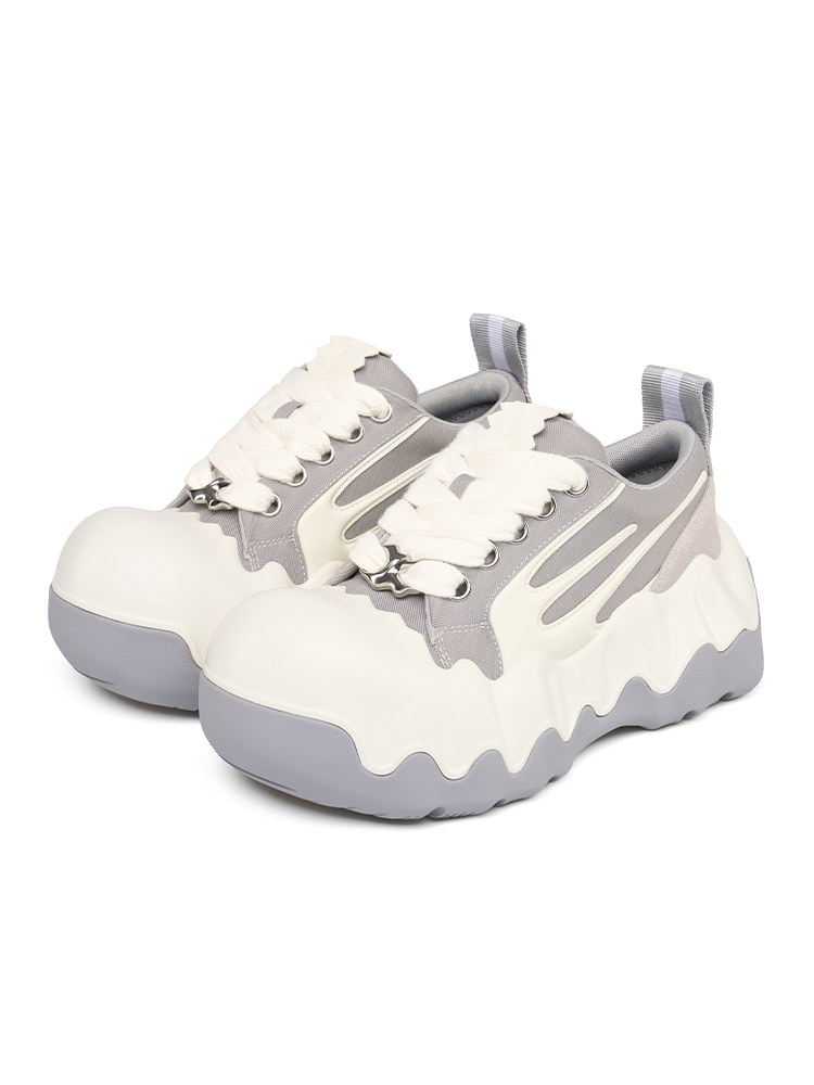 RHIME USA Jagged Edge Thick Sole Egg Head Casual Sneakers