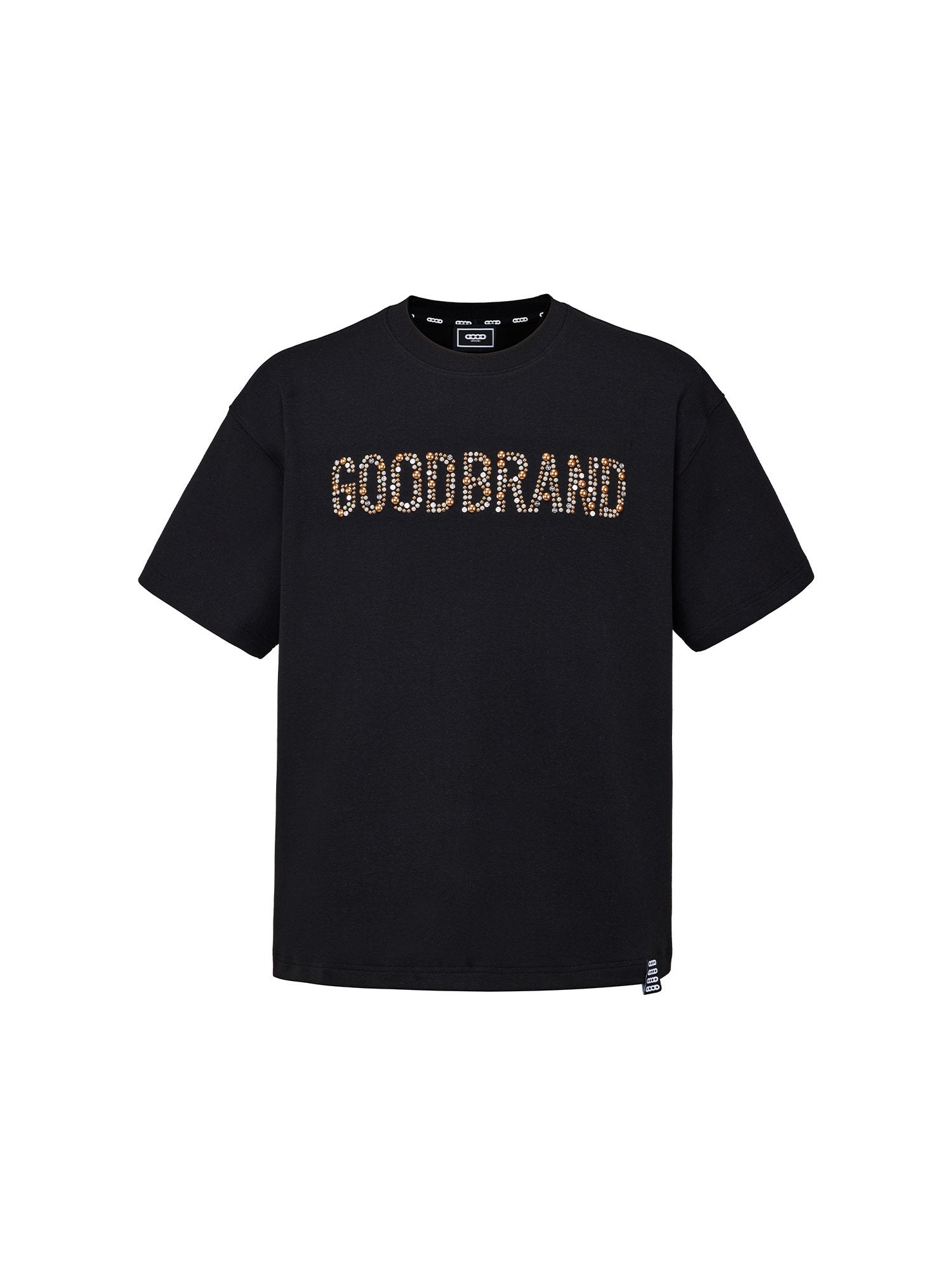 GOODBRAND 26SS Champagne Rhinestone Slogan T-shirt