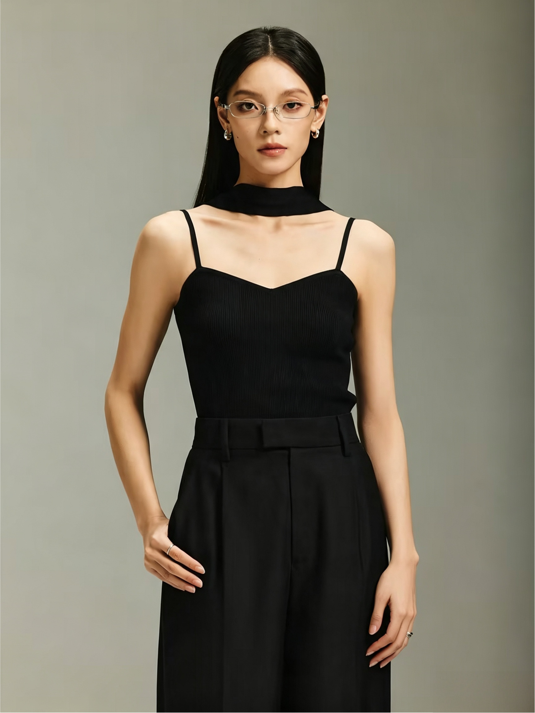 Not Boring Halter‑Neck V‑Neck Camisole Top