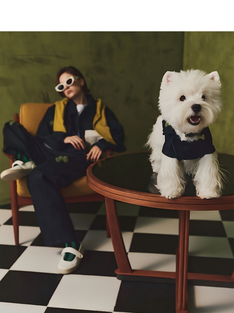 Not Boring Boreboi Heavyweight Washed Denim Human & Dog Coordinating Jacket Set