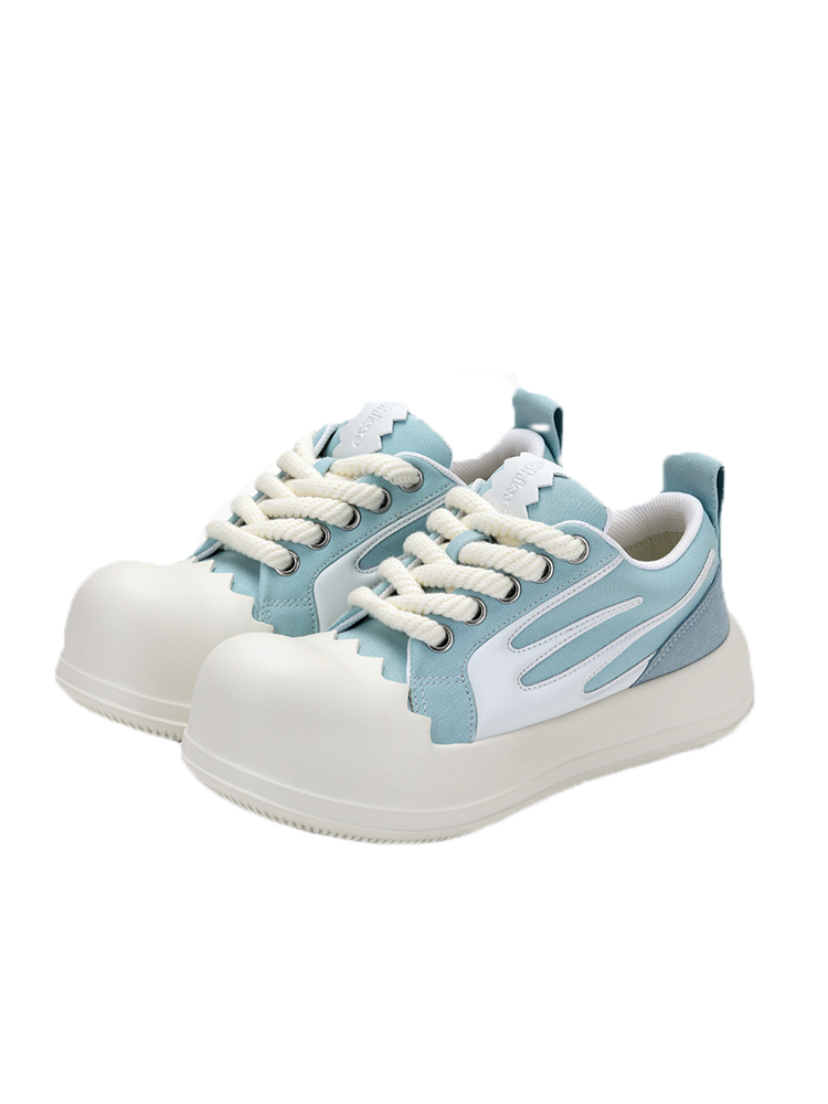 RHIME USA Jagged Trim Big Toe Height Boost Casual Canvas Sneaker