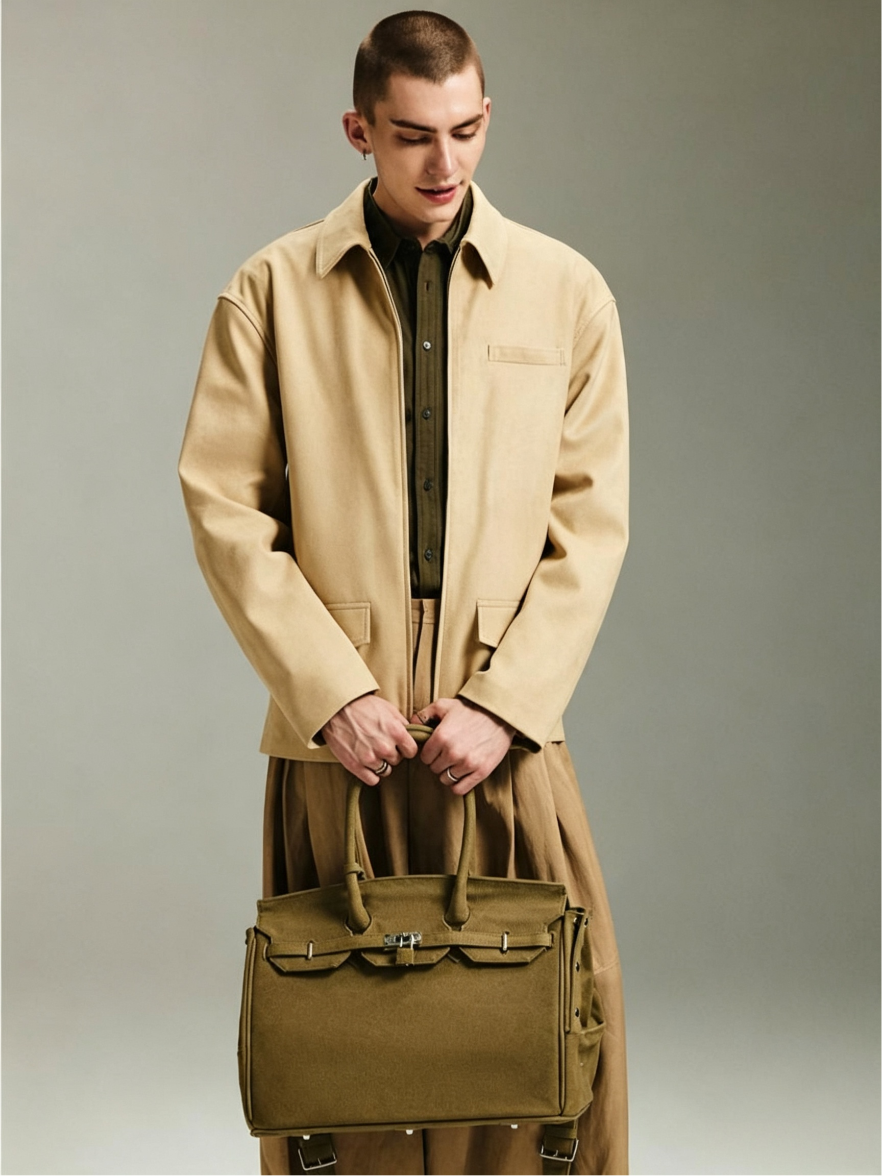 Not Boring Collared Leather Jacket, Vintage Drop‑Shoulder Outerwear