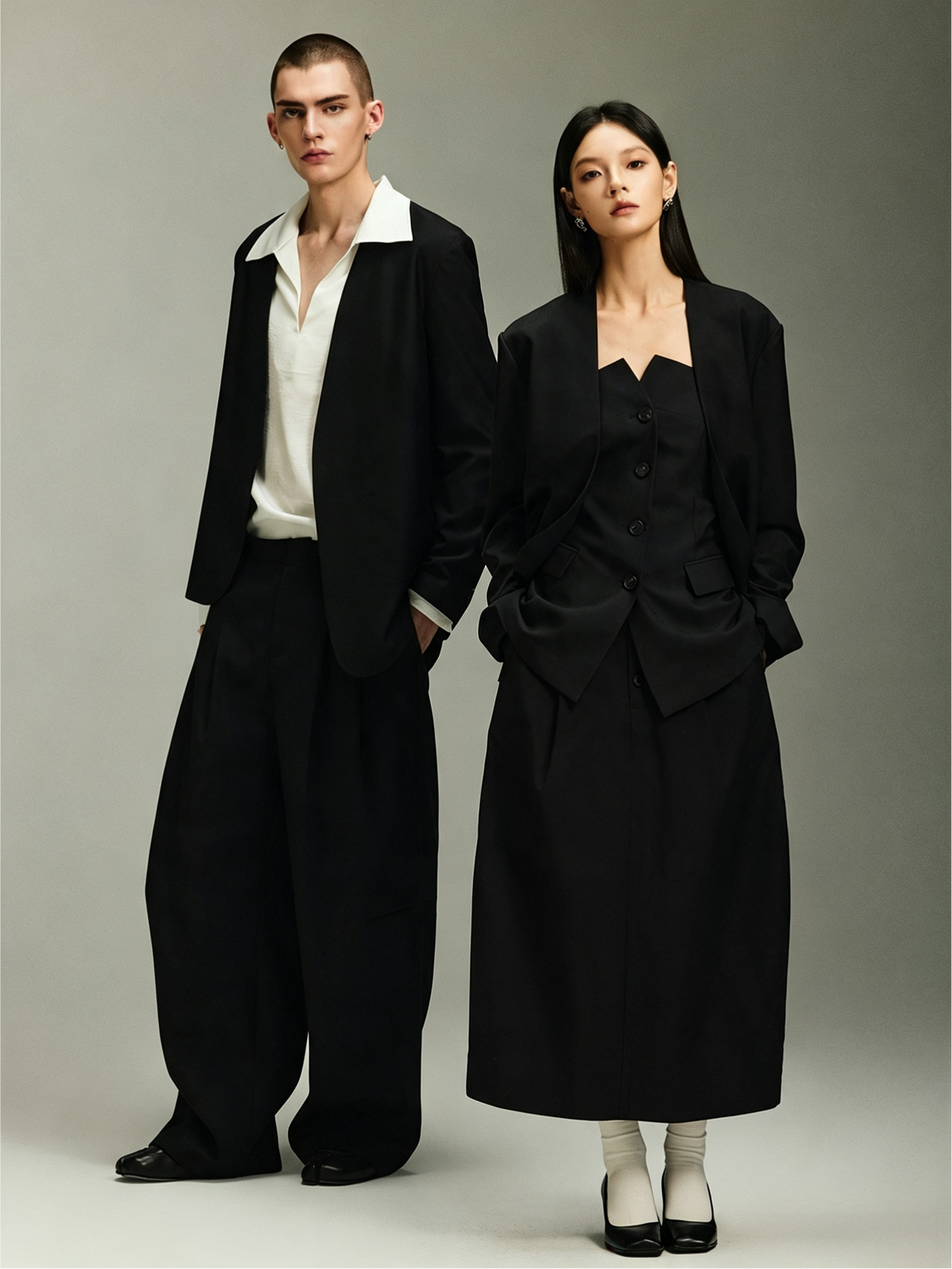 Not Boring Collarless Asymmetrical Blazer