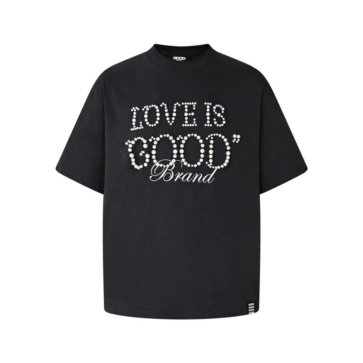 GOODBRAND 24S/S "LOVE IS GOOD" Pearl Slogan T-Shirt