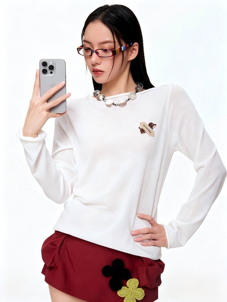 Not Boring Shoulder Casual Long-Sleeve Top