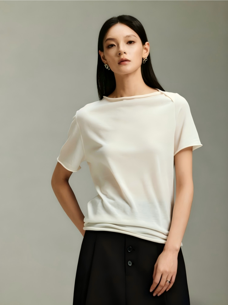 Not Boring Irregular Short-Sleeve Top