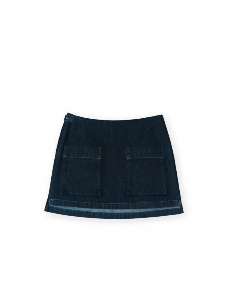 Not Boring A-line Denim Mini Skirt