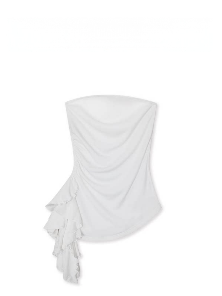 Not Boring Ruffle Hem Tube Top
